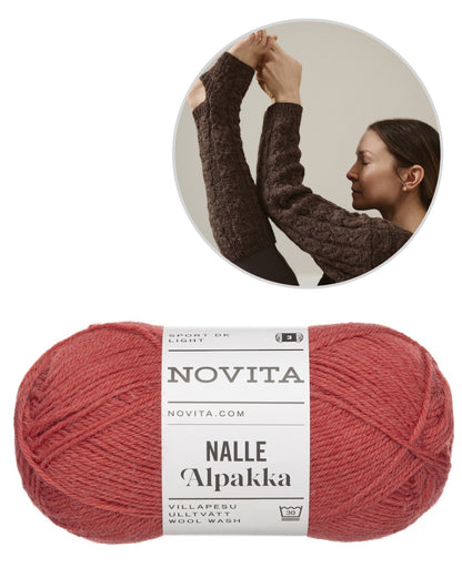 Chaussettes de yoga Hetki | délicat point de tresse en Nalle Alpaca de Novita