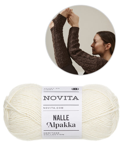Chaussettes de yoga Hetki | délicat point de tresse en Nalle Alpaca de Novita