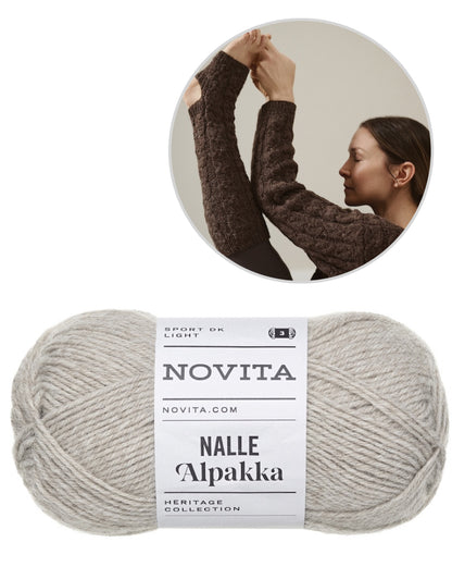 Chaussettes de yoga Hetki | délicat point de tresse en Nalle Alpaca de Novita
