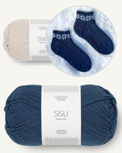 January Socks | Motif flocons de neige en Sisu de Sandnes Garn avec tutoriel gratuit