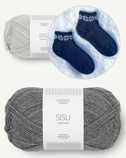 January Socks | Motif flocons de neige en Sisu de Sandnes Garn avec tutoriel gratuit