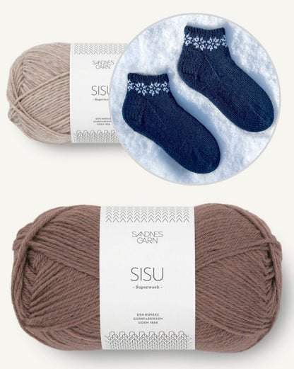 January Socks | Motif flocons de neige en Sisu de Sandnes Garn avec tutoriel gratuit