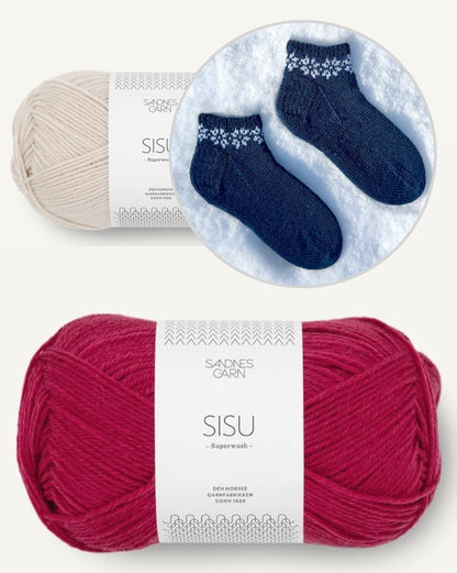 January Socks | Motif flocons de neige en Sisu de Sandnes Garn avec tutoriel gratuit