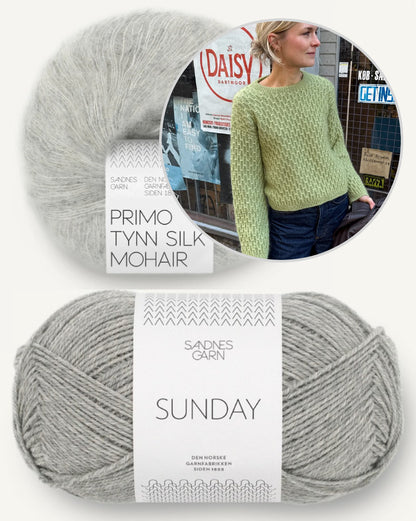 Jenny Blouse | Motif smock moelleux en Sunday et Primo Tynn Silk Mohair de Sandnes Garn