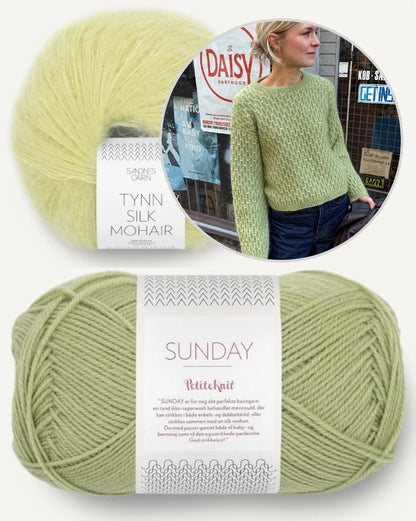 Jenny Blouse | Motif smock moelleux en Sunday et Primo Tynn Silk Mohair de Sandnes Garn