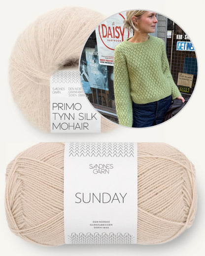 Jenny Blouse | Motif smock moelleux en Sunday et Primo Tynn Silk Mohair de Sandnes Garn