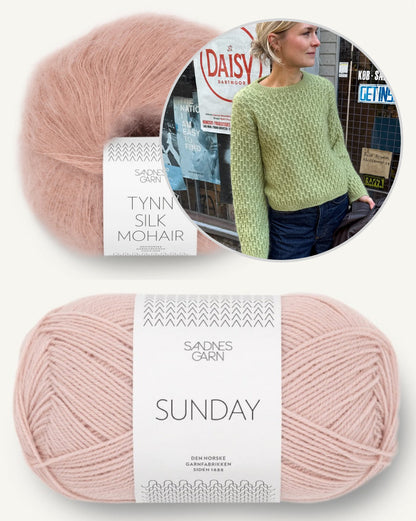 Jenny Blouse | Motif smock moelleux en Sunday et Primo Tynn Silk Mohair de Sandnes Garn