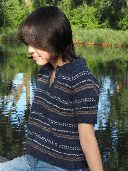 Morse Polo | delikatne prążki strukturalne z Le Petit Lambswool od Biches & Bûches