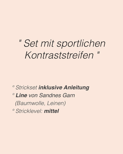 Jonathan Set Junior | sportliche Kontraststreifen aus Line von Sandnes Garn