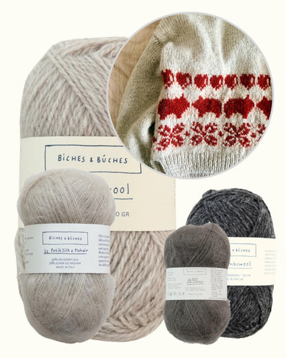 Julegris-sweater | afslappet julesweater i Le Lambswool og Le Petit Silk & Mohair fra Biches & Bûches