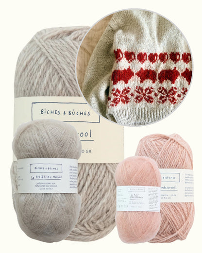 Julegris-sweater | afslappet julesweater i Le Lambswool og Le Petit Silk & Mohair fra Biches & Bûches