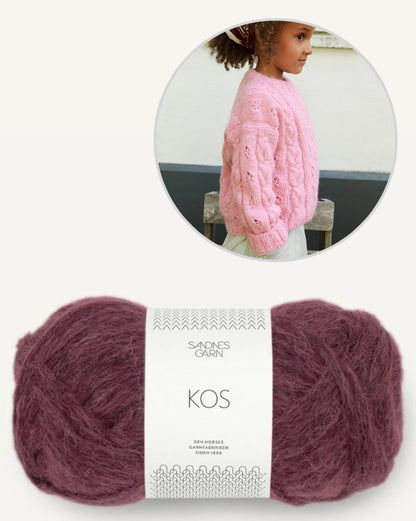 Junia Sweater Kids | leichter Zopfmuster-Pullover aus Kos von Sandnes Garn