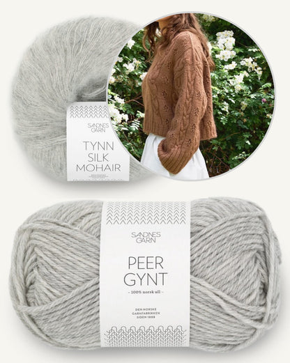 Junia Sweater | romantisches Zopfmuster aus Peer Gynt und Tynn Silk Mohair von Sandnes Garn