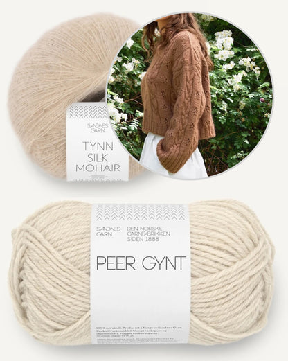 Junia Sweater | romantisches Zopfmuster aus Peer Gynt und Tynn Silk Mohair von Sandnes Garn