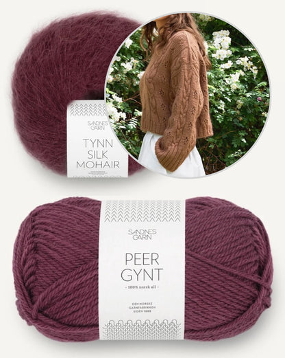 Junia Sweater | romantisches Zopfmuster aus Peer Gynt und Tynn Silk Mohair von Sandnes Garn