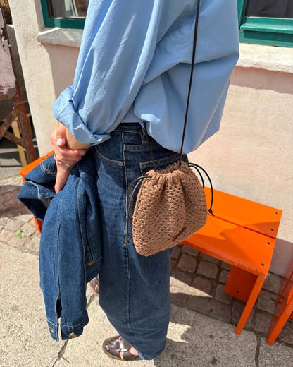 Juno Satchel | motif perforé délicat en Crealino de Lang Yarns