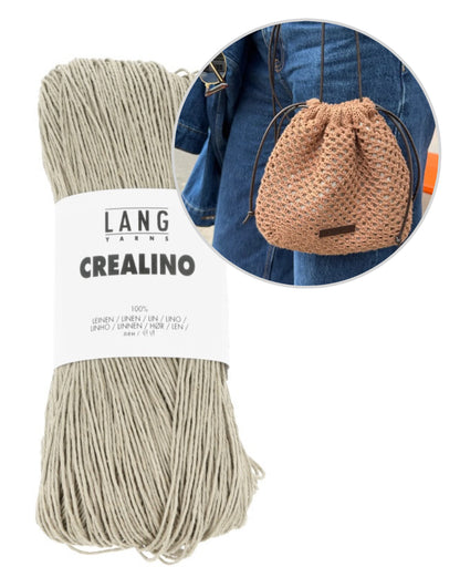 Juno Satchel | motif perforé délicat en Crealino de Lang Yarns