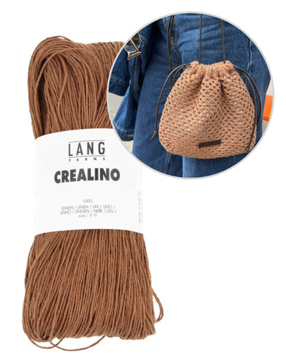 Juno Satchel | motif perforé délicat en Crealino de Lang Yarns