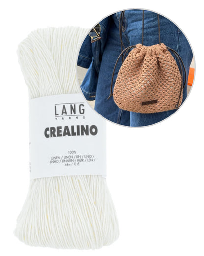 Juno Satchel | motif perforé délicat en Crealino de Lang Yarns