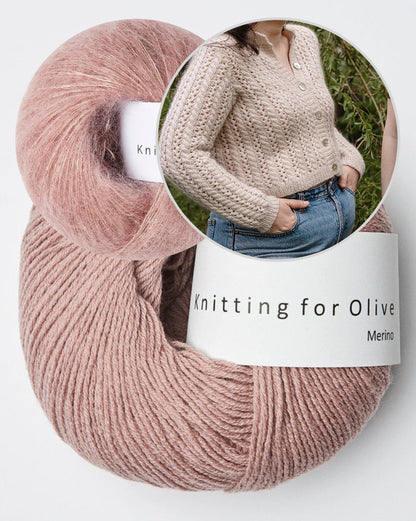 Cathy Cardigan | ravissant motif en dentelle en mérinos et Soft Silk Mohair de Knitting for Olive