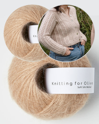 Cathy Cardigan | ravissant motif en dentelle en mérinos et Soft Silk Mohair de Knitting for Olive