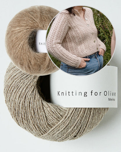 Cathy Cardigan | ravissant motif en dentelle en mérinos et Soft Silk Mohair de Knitting for Olive