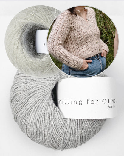 Cathy Cardigan | ravissant motif en dentelle en mérinos et Soft Silk Mohair de Knitting for Olive