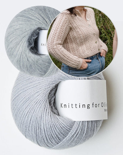 Cathy Cardigan | ravissant motif en dentelle en mérinos et Soft Silk Mohair de Knitting for Olive