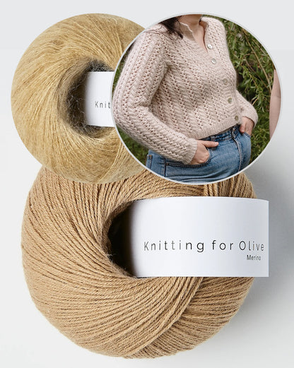 Cathy Cardigan | ravissant motif en dentelle en mérinos et Soft Silk Mohair de Knitting for Olive