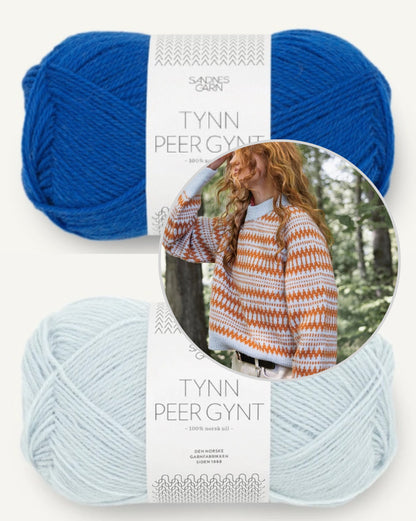 Kleiva Damegenser with Tynn Peer Gynt | Knitting set with printed instructions 2410 Norske Ikoner 