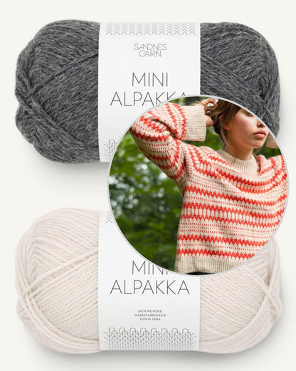 Kleiva Damegenser mit Mini Alpakka | Strickset mit gedruckter Anleitung 2410 Norske Ikoner