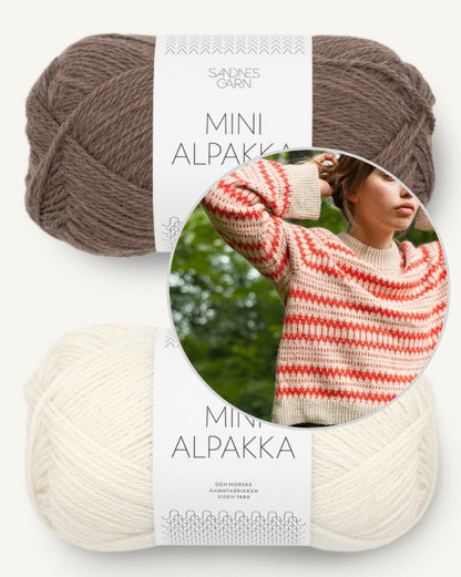 Kleiva Damegenser mit Mini Alpakka | Strickset mit gedruckter Anleitung 2410 Norske Ikoner