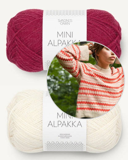 Kleiva Damegenser mit Mini Alpakka | Strickset mit gedruckter Anleitung 2410 Norske Ikoner