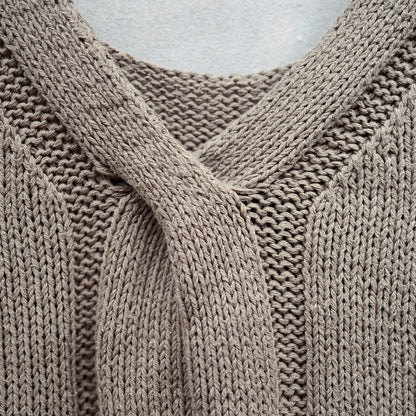 Top tressé en V | Tresse délicate en pure soie de Knitting for Olive