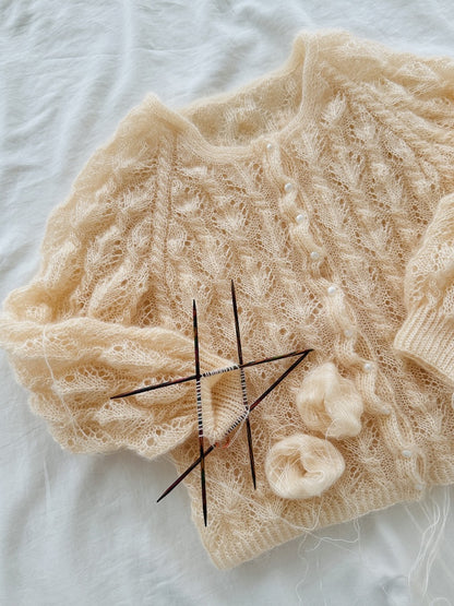 Gerardina Cardigan | delicate pattern from Mohair Bliss by Pascuali