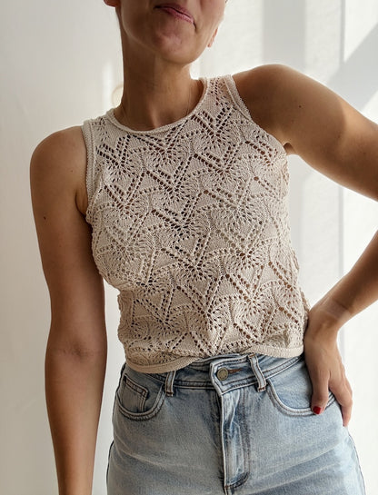 Rodolphe Top Silk Edition | motif dentelle époustouflant en Pure Silk de Knitting for Olive