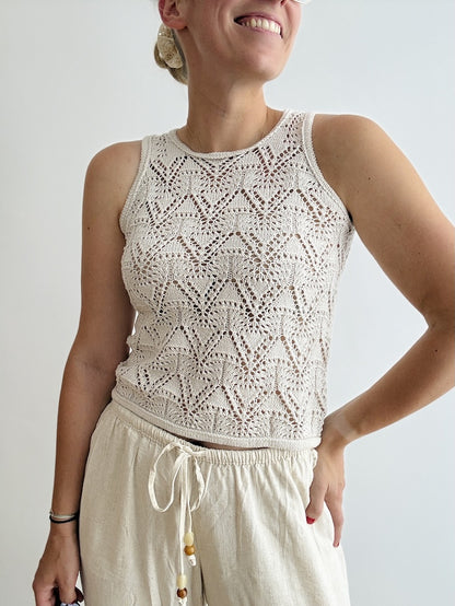 Rodolphe Top Silk Edition | motif dentelle époustouflant en Pure Silk de Knitting for Olive