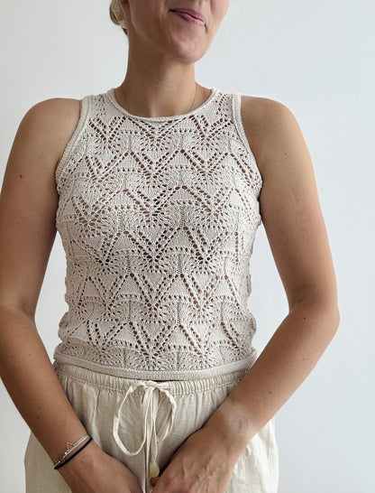 Rodolphe Top Silk Edition | motif dentelle époustouflant en Pure Silk de Knitting for Olive