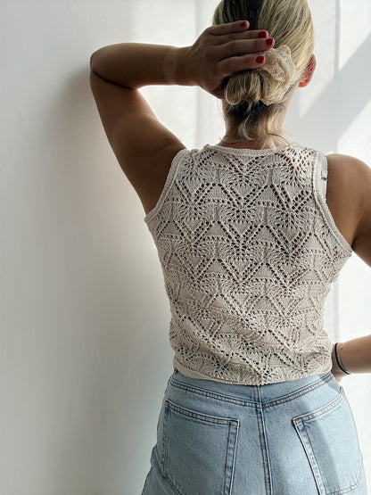 Rodolphe Top Silk Edition | motif dentelle époustouflant en Pure Silk de Knitting for Olive