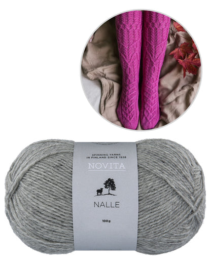 Kukkapolku Socks | Motif torsadé avec tutoriel gratuit en fil Nalle de Novita