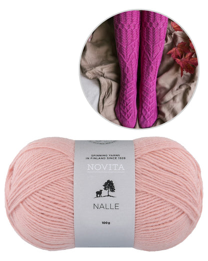 Kukkapolku Socks | Motif torsadé avec tutoriel gratuit en fil Nalle de Novita