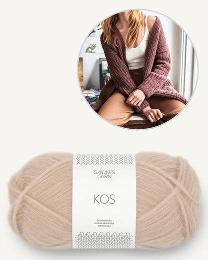 Veste douillette | décontractée en demi-côtes en Kos de Sandnes Garn