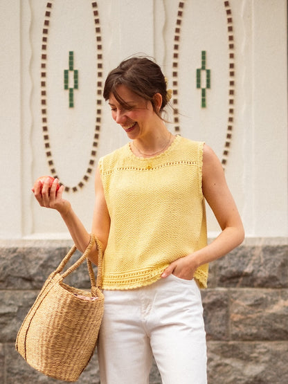 Cornflake Top | sunny top made from Line by Sandnes Garn
