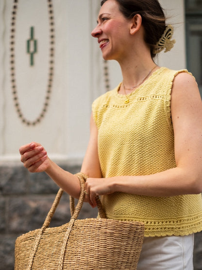 Cornflake Top | sunny top made from Line by Sandnes Garn