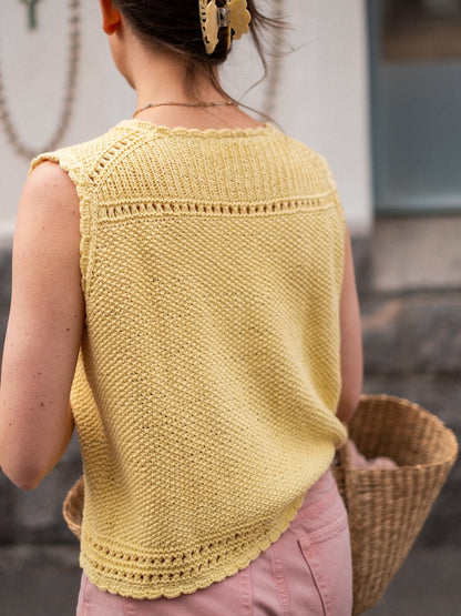 Cornflake Top | sunny top made from Line by Sandnes Garn