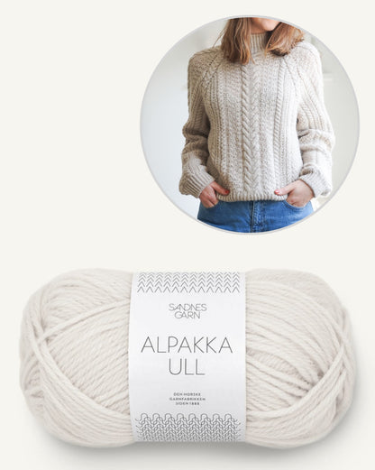 Pull de marché hebdomadaire | motif torsadé enchanteur en alpaga Ull de Sandnes Garn