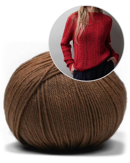 Lace Flow Sweater | délicat motif torsadé en laine mérinos baby de Pascuali