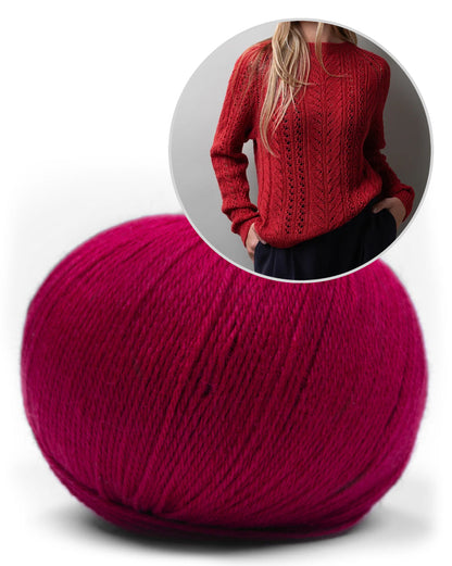 Lace Flow Sweater | délicat motif torsadé en laine mérinos baby de Pascuali