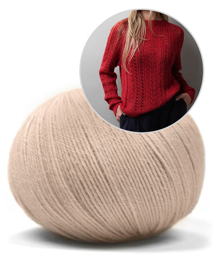Lace Flow Sweater | délicat motif torsadé en laine mérinos baby de Pascuali