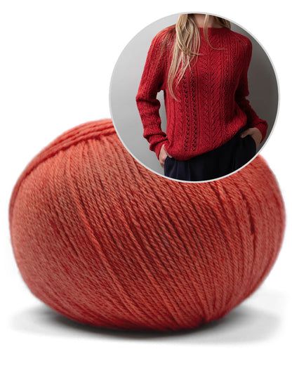 Lace Flow Sweater | délicat motif torsadé en laine mérinos baby de Pascuali